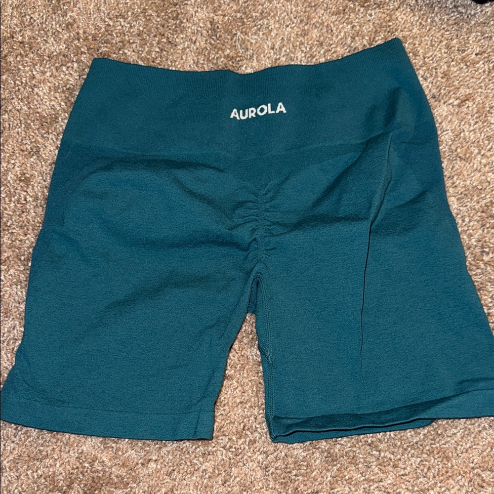 Aurola High-Waist Teal Bike Shorts